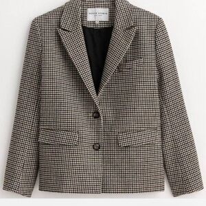 Petite Studio Brown and White wool Tailored Blazer